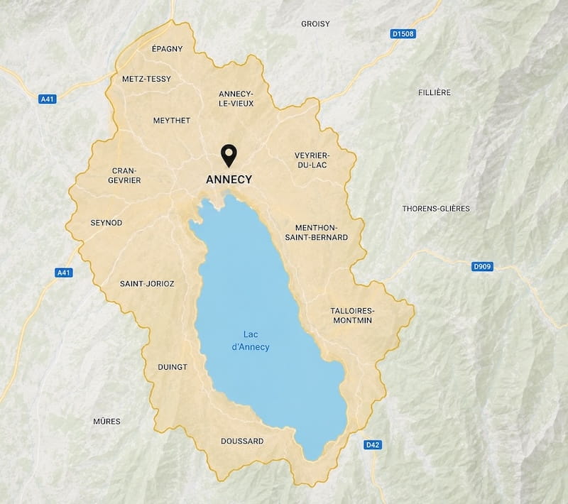 Zones d'intervention - VTC Annecy
